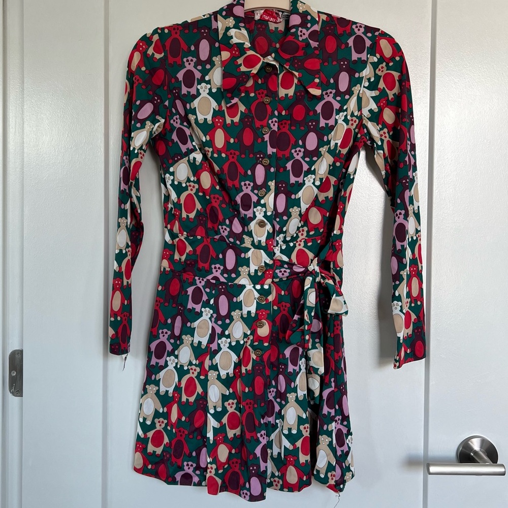 60s Bear Print Juniorite New York Dress